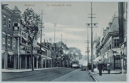 Sainte-Catherine in Downtown Montreal, Canada, 1884