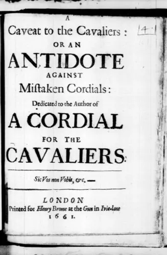 L'Estrange's Caveat to the Cavaliers of 1661