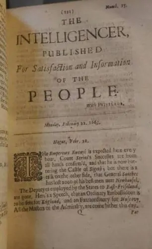 An issue of The Intelligencer from 1661