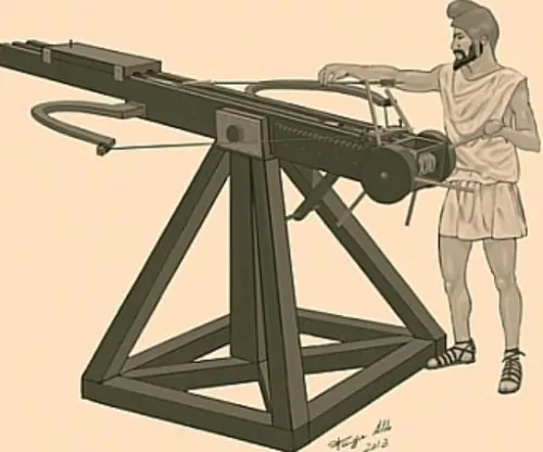 Ancient catapult used in the siege of Motya