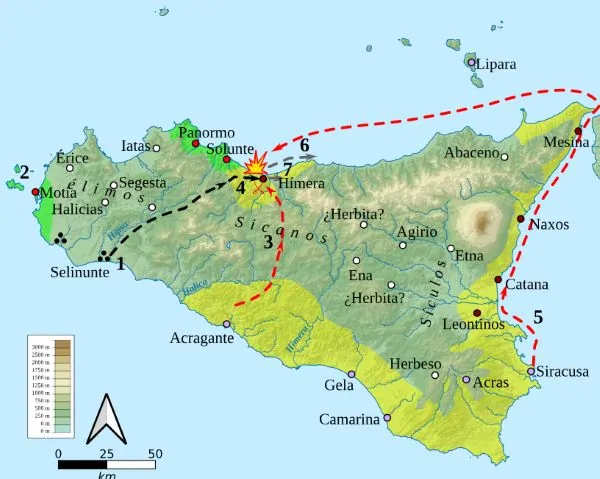 Sicily at the 2nd battle of Himera 409 BCE