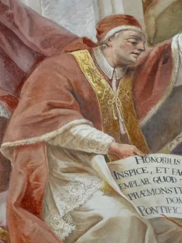 Honorius II depicted in a fresco at the Schussenried Abbey