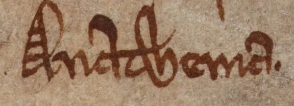 A mention of anathema in the Southwick Codex, a medieval text in Old English
