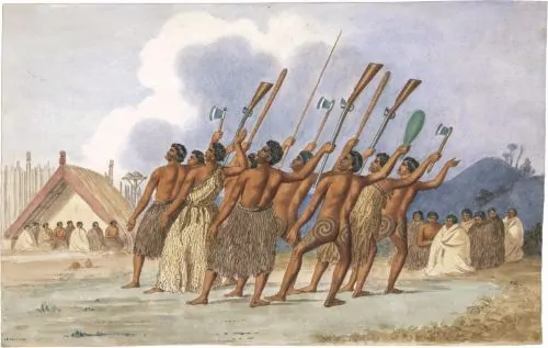 War dance, New Zealand, c. 1845
