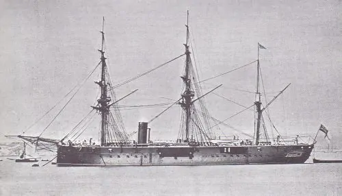 HMS Invincible off Plymouth, 1870