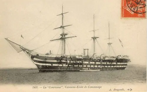 Postcard of Couronne at anchor