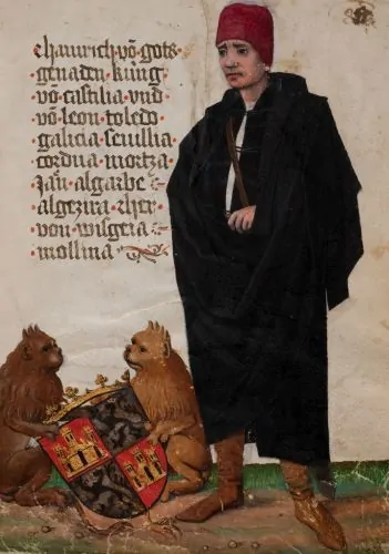 Depiction of Henry IV of Castile in the 15th century journal of Georg von Ehingen