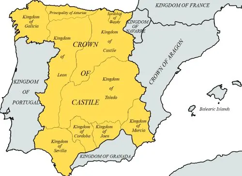 Castilian territory at the end of the 14th century
