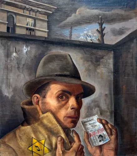 Felix Nussbaum, Self-Portrait with Identity Card, c. 1943