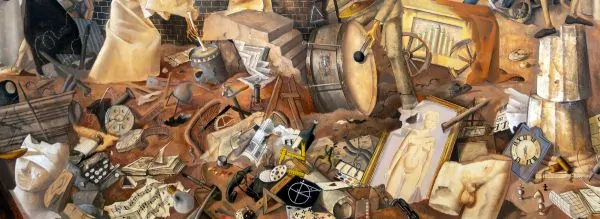 Debris (detail), Felix Nussbaum, Triumph of Death (The Skeletons Play for the Dance), 1944