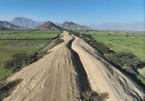 A pre-Hispanic canal funnels water from mountains to farm fields