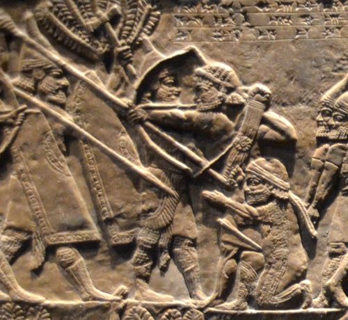 Elamite archer fighting against Neo-Assyrian troops