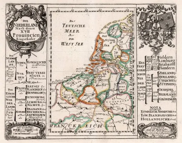 Map of the Seventeen Provinces of the Habsburg Netherlands by Gabriel Bodenehr