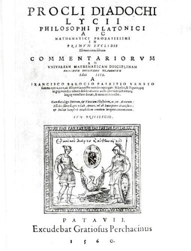 The beginning of the first Latin edition of Proclus' Commentary on Euclid's Elements