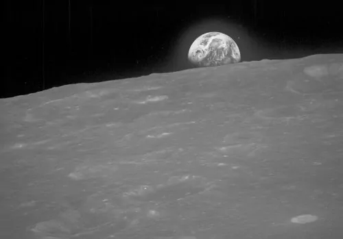 The first photograph of Earth from the Moon by a person