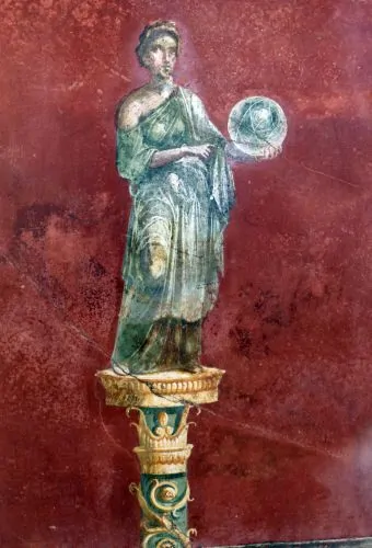 Urania on an antique fresco from Pompeii