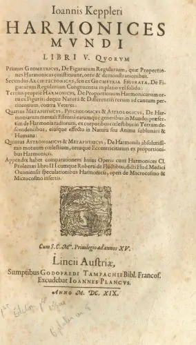 1619 first edition of Harmonices mundi