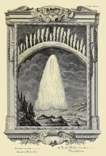 Aurora Borealis, a plate from Physica Sacra by Johann Scheuchzer, 1731
