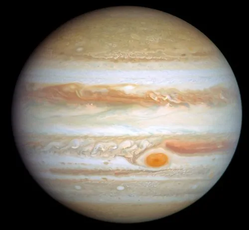 Jupiter in true color, taken by the Hubble Space Telescope in January 2024