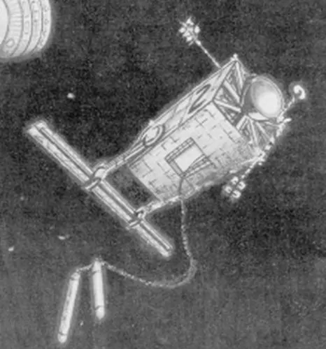 Illustration of an autonomous Warden building, servicing and maintaining Daedalus