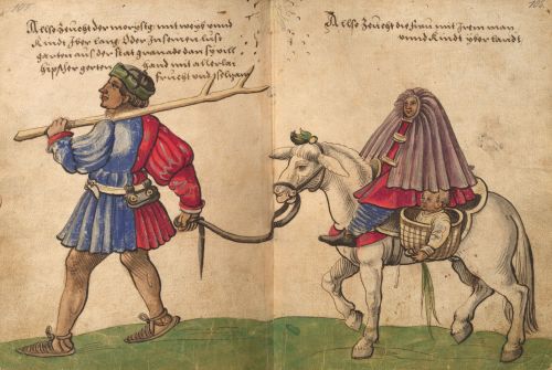 A Morisco family walking in the country, by Christoph Weiditz, 1529