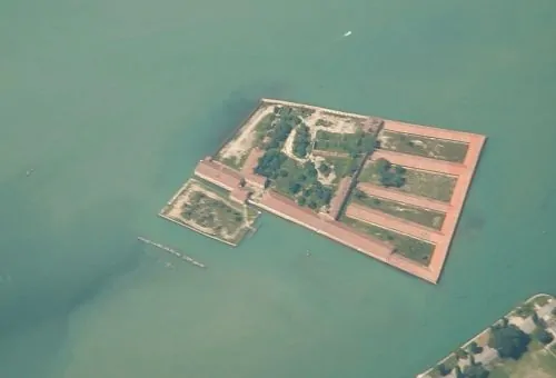 Aerial view of Lazzaretto Vecchio