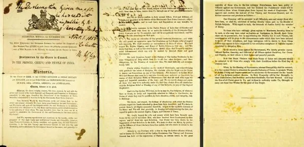 The proclamation to the "Princes, Chiefs, and People of India", issued by Queen Victoria on 1 November 1858
