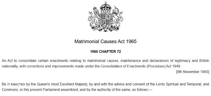 Preamble to the Matrimonial Causes Act 1965